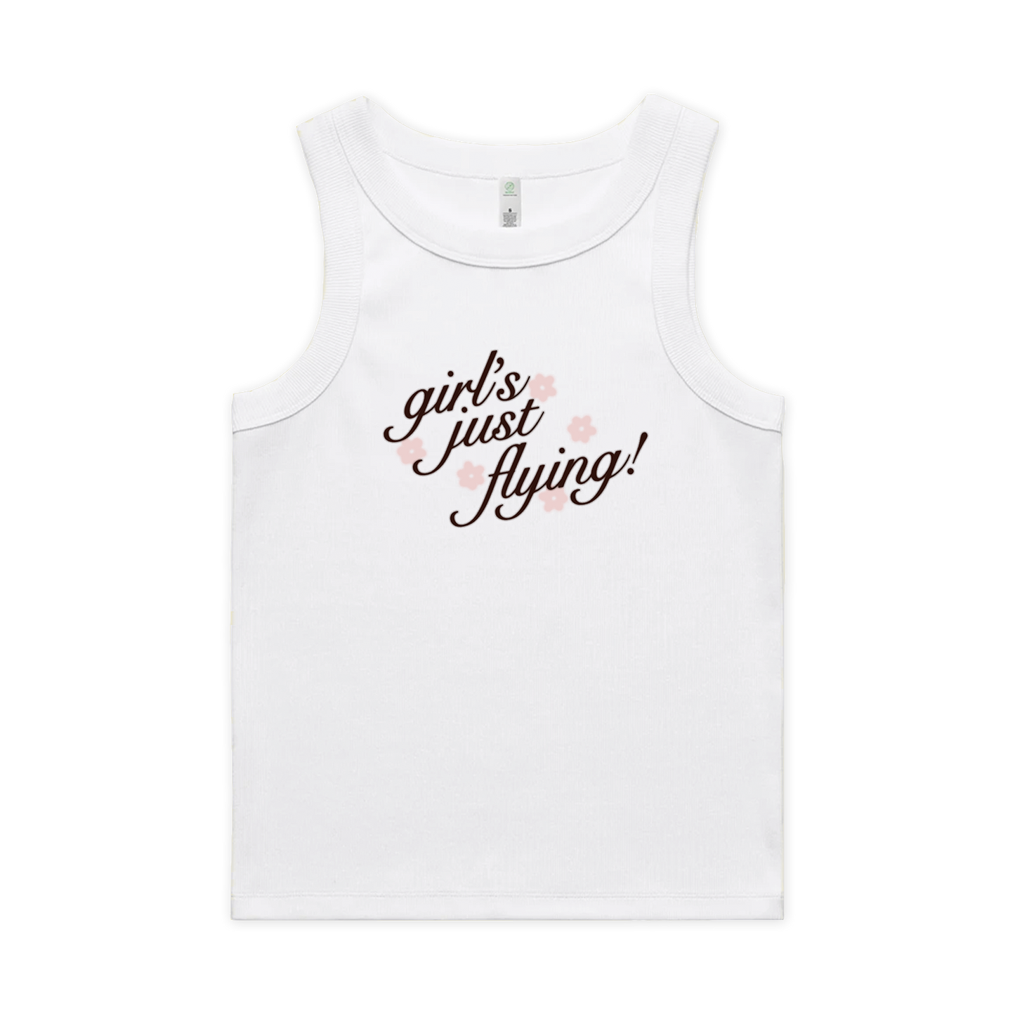 Girl's Just Flying Tank White