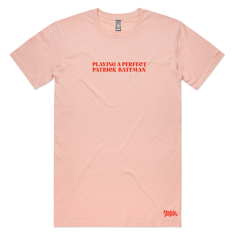 Playing a Perfect Patrick Bateman T-shirt Pink (L)